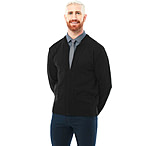 Image of Cobmex Crew Neck Long Sleeve Zip Front Cardigan With Pockets - Ribbed Waistband And Cuffs