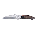 Image of CRKT Walker, Folding Knife, 2.93 Sheepsfoot Blade, 14C28N Blade Steel, 5.94 Overall Length, Satin Finish, Silver, Brown Handle, Blade Lock