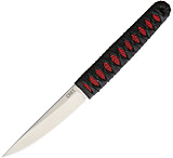 Image of CRKT Obake Red Satin Fixed Blade Knife with Black Cord Wrapped Handle