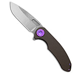 Image of Curtiss Knives Curtiss Custom F3 Large Frame Lock Knife SPM Milled Bronze Ti 3.8 Satin/BB 6870D3B4