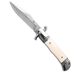 Image of CZ-USA 9 CZ Bolster Release Automatic Knife White Bone 4 Damascus Print 18C787FA