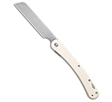 Image of Daggerr Knives Boris Britva Cleaver Liner Lock Knife White G-10 4.4 Satin 1425C9A8