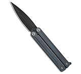 Image of Daggerr Knives Monarch Butterfly Knife Blue Titanium 3.5 Black Stonewash 02DE02A1