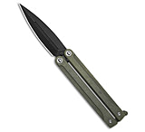 Image of Daggerr Knives Monarch Butterfly Knife Olive Titanium 3.5 Black Stonewash 6CE580A8