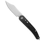Image of Daggerr Knives Navaja Clasico Button Lock Knife Black CF 5.6 Satin M390 97590F8A