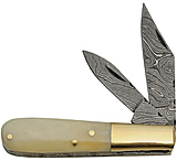 Image of Damascus Barlow White Bone Folding Knife