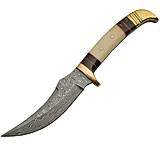 Image of Damascus Bone Handle Skinner Fixed Blade Knife