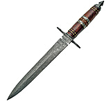 Image of Damascus Dagger Rosewood Fixed Blade Knife