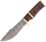 Image of Damascus Fixed Blade Hunter w/ Leather Handle