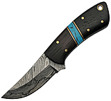 Image of Damascus Fixed Blade Knife with Leather Handle
