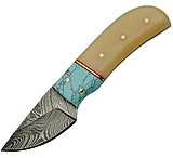 Image of Damascus Fixed Blade Turquoise Fixed Blade Knife