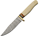 Image of Damascus Hunter Autumn Bone 4.50 in Damascus Steel Fixed Blade Knife