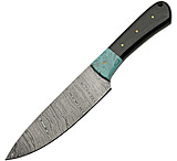 Image of Damascus Hunter Horn 6.00 in Damascus Steel Fixed Blade Knife