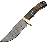 Image of Damascus Hunter Horn/Walnut 5.00 in Damascus Steel Fixed Blade Knife