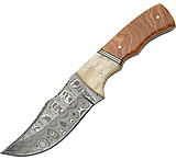 Image of Damascus Hunter Wood and Bone Handle Fixed Blade Knife