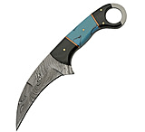 Image of Damascus Karambit Horn/Turquoise