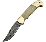 Image of Damascus Lockback Bone Folding Knife
