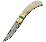 Image of Damascus Lockback Smooth Bone Folding Knife