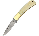 Image of Damascus Lockback White Bone Folding Knife