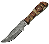 Image of Damascus Mini Stag Wood Handle Fixed Blade Knife