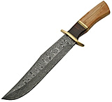 Image of Damascus Olive Wood Damascus Bowie Fixed Blade Knife