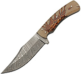 Image of Damascus Pine Ranch Hunter 5.00 in Damascus Steel Fixed Blade Knife