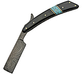 Image of Damascus Razor Horn Turquoise Folding Knife