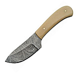 Image of Damascus Skinner Knife w/ White Smooth Bone