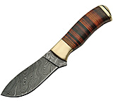 Image of Damascus Stacked Leather Hunter Fixed Blade Knife