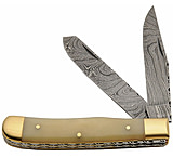 Image of Damascus Trapper Natural Bone Folding Knife