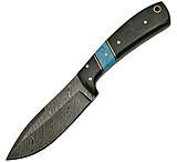 Image of Damascus Turquoise and Horn Skinner Fixed Blade Knife