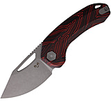 Image of Damned Designs Anzu XL Linerlock Damascus 3.00 in Stainless Steel Folding Knife
