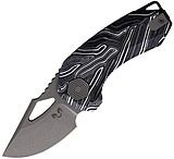 Image of Damned Designs Djinn Linerlock Damascus DMN015BKWT 2.00 in Stainless Steel Folding Knife