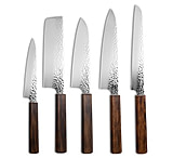 Image of Demko Japanese San Mai Kitchen Cutlery 5 Piece Set Wax Canvas Roll 8E2DC392