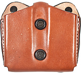 DeSantis Double Magazine Leather Pouch, Long and Short Double Stack 9mm/40cal, Ambidextrous, Plain, Tan, A01TJGGZ0
