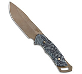 Image of Dew Hara Custom Bush Craft Fixed Blade Knife Damascus G-10 3.5 Bronzewashed DC7A46F0
