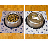 Image of Drymate Dog Bowl Place Mat, Paw Stripe