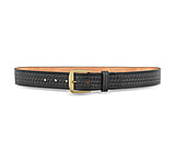 Image of DutyMan 1-1/2inch Basketweave Black Leather Garrison Belt With Gold Buckle DTY-1521-56-9022