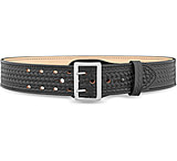 Image of DutyMan 2-1/4inch Basketweave Leather Sam Brown 2 Row Stitch Duty Belt With Nickel Buckle DTY-1021-32-9001