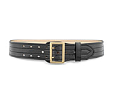Image of DutyMan 2-1/4inch Hi-gloss Leather Sam Brown 4 Row Stitch Duty Belt With Solid Brass Gold Buckle DTY-4031-44-9072