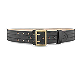 Image of DutyMan 2-1/4inch Plain Leather Sam Brown 4 Row Stitch Duty Belt With Solid Brass Gold Buckle DTY-4011-42-9072