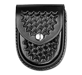 Image of DutyMan Basketweave Leather Round Bottom Closed Single Cuff Case