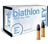 Eley Ammunition Eley Biathlon Club .22 Long Rifle 40 Grain Round Nose Lead Solid Brass Cased Ammo, 50 Rounds, 03130