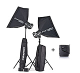 Image of Elinchrom BRX 2 x 500W Head Portalite To Go Kit w/ 2 Stands &amp; 2 Softboxes