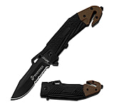Image of Elite Tactical 5in Black SS Half Serrated Spring Assist Knife