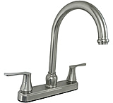 Image of Empire Brass RV Kitchen Faucet With Solid Saber Handles And Gooseneck Spout