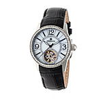 Image of Empress Valois Automatic Mother-Of-Pearl Semi-Skeleton Dial Leather-Band Watch