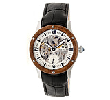 Image of Empress Victoria Automatic Wood Bezel Skeleton Dial Leather-Band Watch