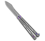 Image of EOS Trident Balisong Butterfly Gray Titanium w/ Purple 4.5 SW S30V *DISC* 6EDEFDE6