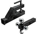Image of Extreme Max Clamp On Tractor Bucket Receiver Adapter And Tri Ball Hitch With Tow Hook